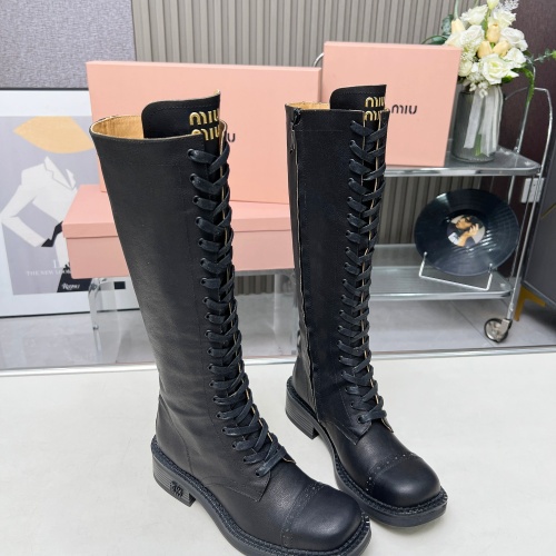 Replica MIU MIU Boots For Women #1258665 $158.00 USD for Wholesale