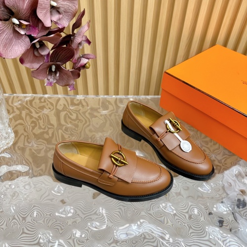 Hermes Leather Shoes For Women #1258677 $125.00 USD, Wholesale Replica Hermes Leather Shoes