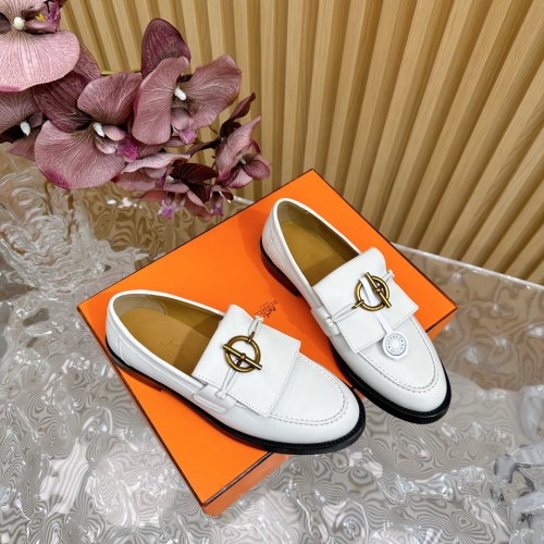 Replica Hermes Leather Shoes For Women #1258678 $125.00 USD for Wholesale