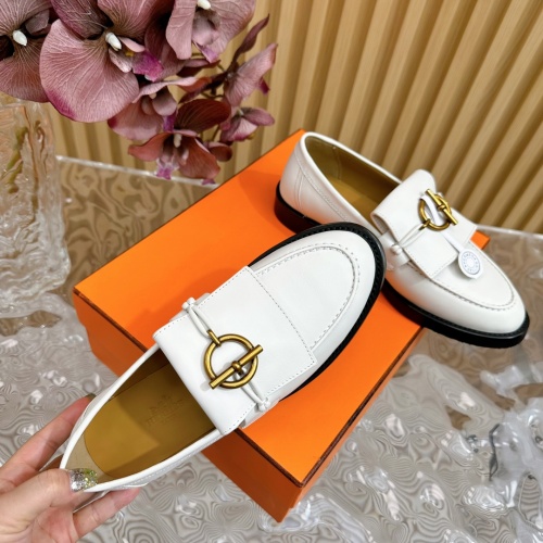 Replica Hermes Leather Shoes For Women #1258678 $125.00 USD for Wholesale