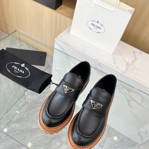 Replica Prada Leather Shoes For Women #1258783 $102.00 USD for Wholesale