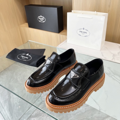 Replica Prada Leather Shoes For Women #1258789 $102.00 USD for Wholesale