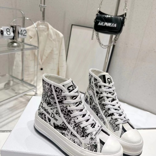 Replica Christian Dior High Top Shoes For Women #1259055 $105.00 USD for Wholesale