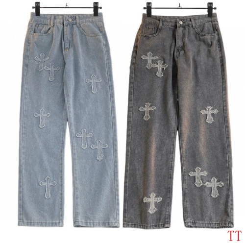 Replica Chrome Hearts Jeans For Men #1259391 $45.00 USD for Wholesale