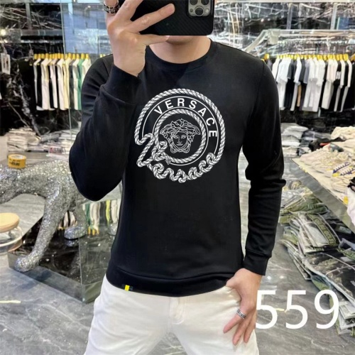 Versace Hoodies Long Sleeved For Men #1259736 $48.00 USD, Wholesale Replica Versace Hoodies