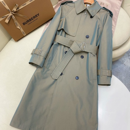 Burberry Trench Coat Long Sleeved For Women #1260025 $202.00 USD, Wholesale Replica Burberry Trench Coat