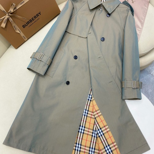 Replica Burberry Trench Coat Long Sleeved For Women #1260025 $202.00 USD for Wholesale