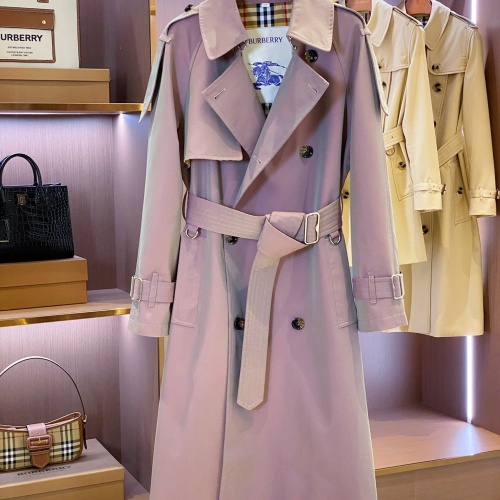 Replica Burberry Trench Coat Long Sleeved For Women #1260026 $202.00 USD for Wholesale