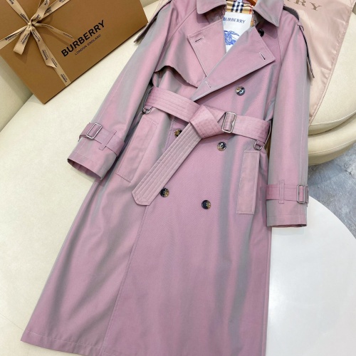 Replica Burberry Trench Coat Long Sleeved For Women #1260026 $202.00 USD for Wholesale