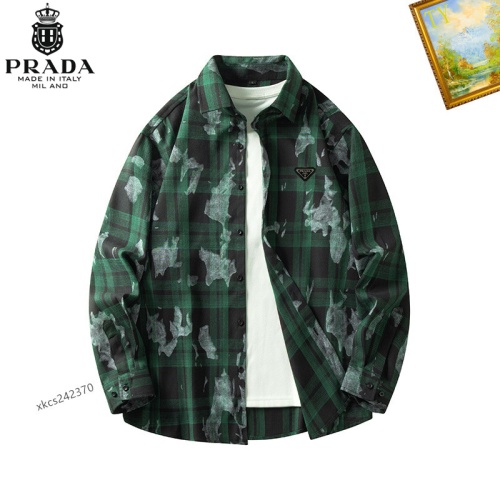 Prada Shirts Long Sleeved For Men #1260341 $40.00 USD, Wholesale Replica Prada Shirts