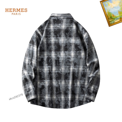 Replica Hermes Shirts Long Sleeved For Men #1260352 $40.00 USD for Wholesale