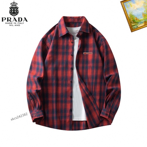 Prada Shirts Long Sleeved For Men #1260357 $40.00 USD, Wholesale Replica Prada Shirts