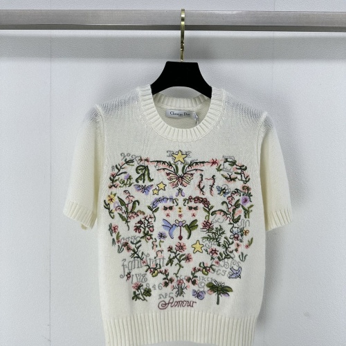 Christian Dior Sweaters Short Sleeved For Women #1264219 $92.00 USD, Wholesale Replica Christian Dior Sweaters