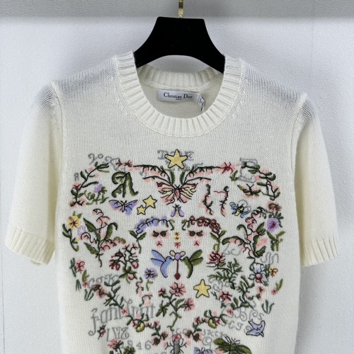 Replica Christian Dior Sweaters Short Sleeved For Women #1264219 $92.00 USD for Wholesale