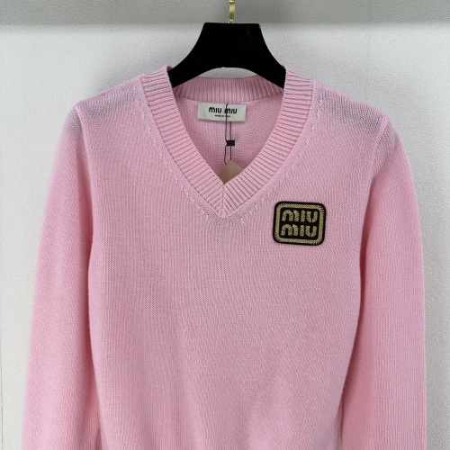 Replica MIU MIU Sweater Long Sleeved For Women #1264342 $85.00 USD for Wholesale