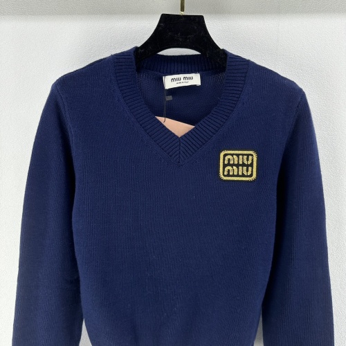 Replica MIU MIU Sweater Long Sleeved For Women #1264343 $85.00 USD for Wholesale