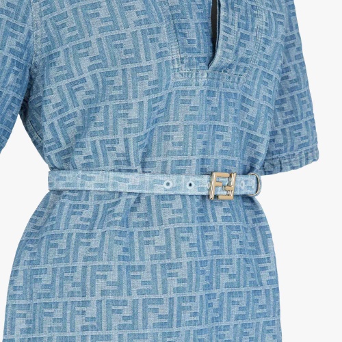 Replica Fendi Dresses Short Sleeved For Women #1264422 $98.00 USD for Wholesale