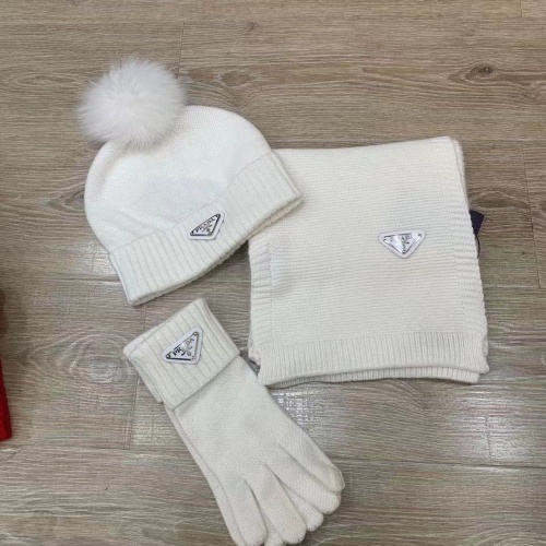 Prada Hat and Scarf and Glove Set #1265220 $72.00 USD, Wholesale Replica Prada Hat and Scarf and Glove Set