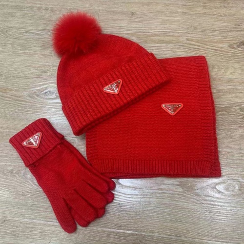 Prada Hat and Scarf and Glove Set #1265225 $72.00 USD, Wholesale Replica Prada Hat and Scarf and Glove Set