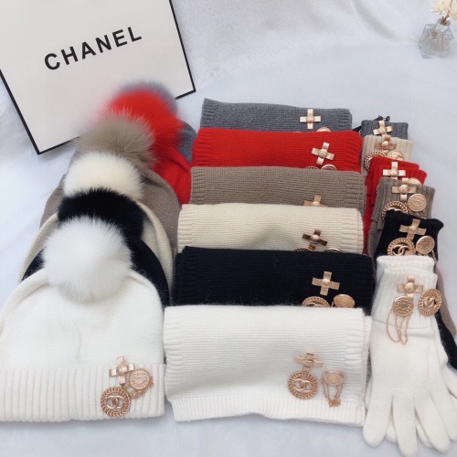 Replica Chanel Hat and Scarf and Glove Set #1265289 $76.00 USD for Wholesale