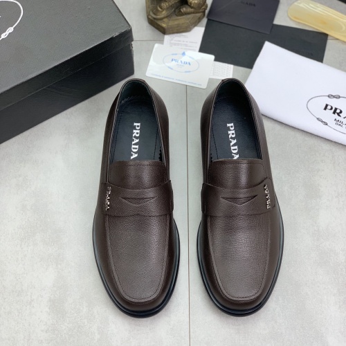 Replica Prada Leather Shoes For Men #1265816 $98.00 USD for Wholesale