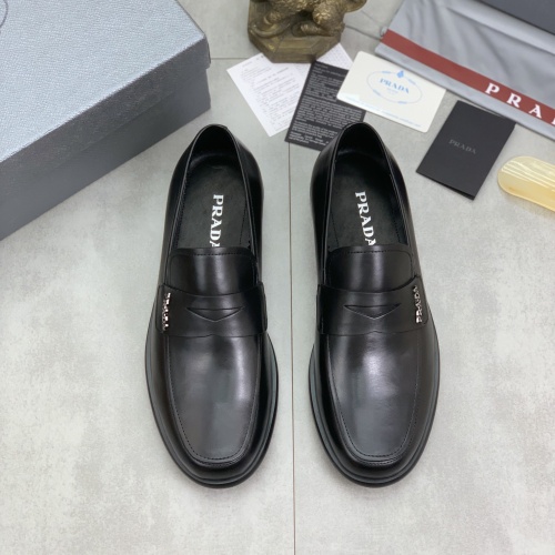 Replica Prada Leather Shoes For Men #1265818 $98.00 USD for Wholesale