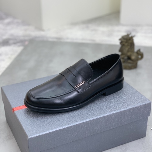 Replica Prada Leather Shoes For Men #1265818 $98.00 USD for Wholesale