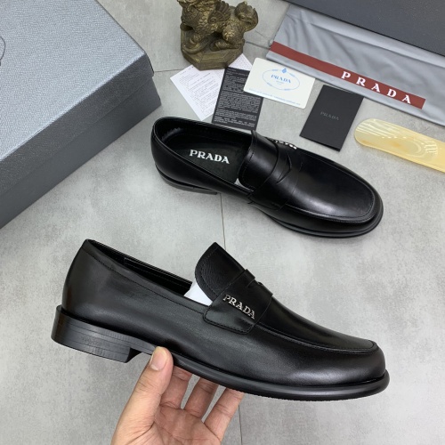 Replica Prada Leather Shoes For Men #1265818 $98.00 USD for Wholesale