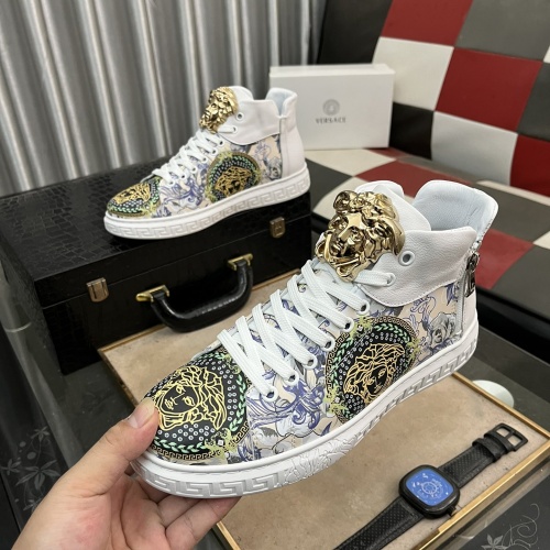 Versace High Tops Shoes For Men #1266263 $76.00 USD, Wholesale Replica Versace High Tops Shoes