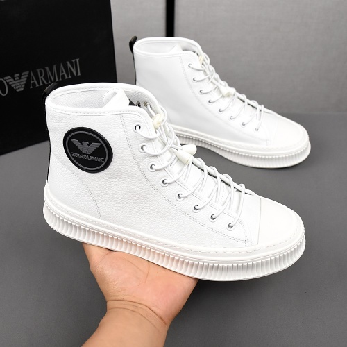 Replica Armani High Tops Shoes For Men #1266265 $85.00 USD for Wholesale