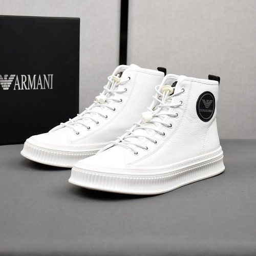 Replica Armani High Tops Shoes For Men #1266265 $85.00 USD for Wholesale