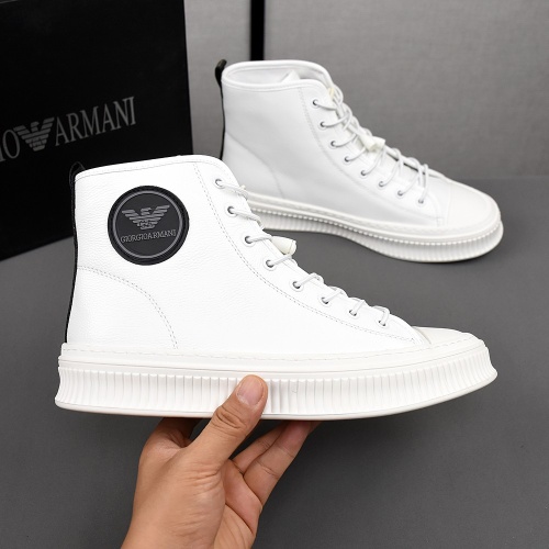 Replica Armani High Tops Shoes For Men #1266265 $85.00 USD for Wholesale