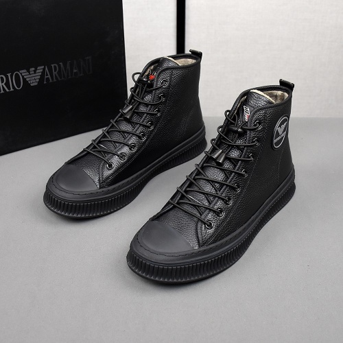 Replica Armani High Tops Shoes For Men #1266266 $85.00 USD for Wholesale