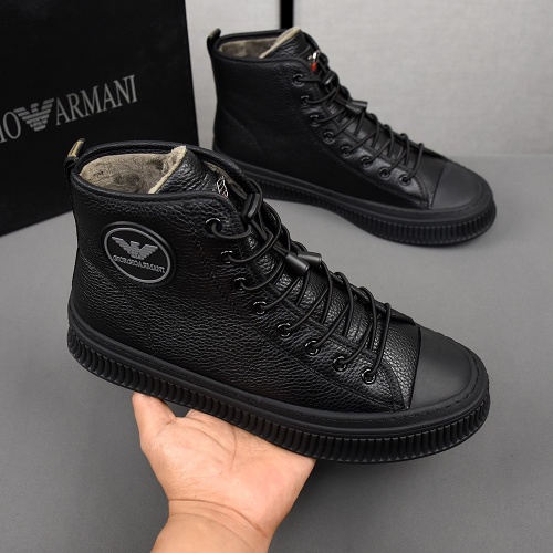 Replica Armani High Tops Shoes For Men #1266266 $85.00 USD for Wholesale