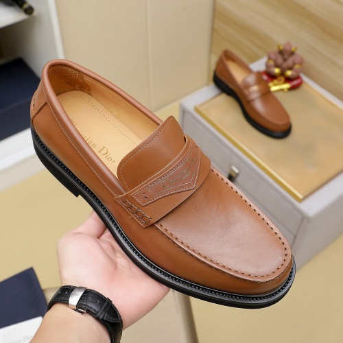 Replica Christian Dior Leather Shoes For Men #1266597 $92.00 USD for Wholesale