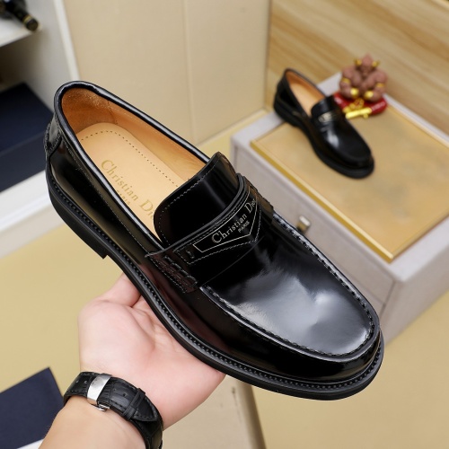 Replica Christian Dior Leather Shoes For Men #1266601 $92.00 USD for Wholesale