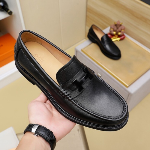 Replica Hermes Leather Shoes For Men #1266608 $82.00 USD for Wholesale