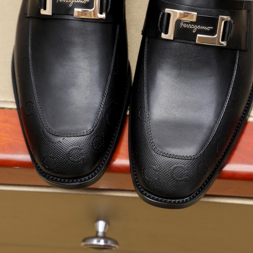 Replica Salvatore Ferragamo Leather Shoes For Men #1266612 $85.00 USD for Wholesale