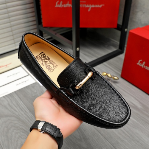 Replica Salvatore Ferragamo Leather Shoes For Men #1266616 $68.00 USD for Wholesale