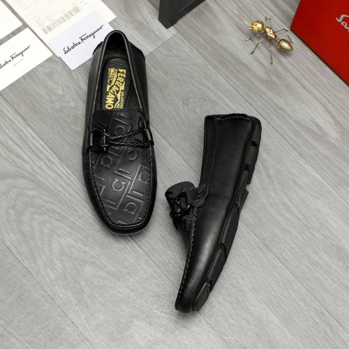 Replica Salvatore Ferragamo Leather Shoes For Men #1266620 $72.00 USD for Wholesale