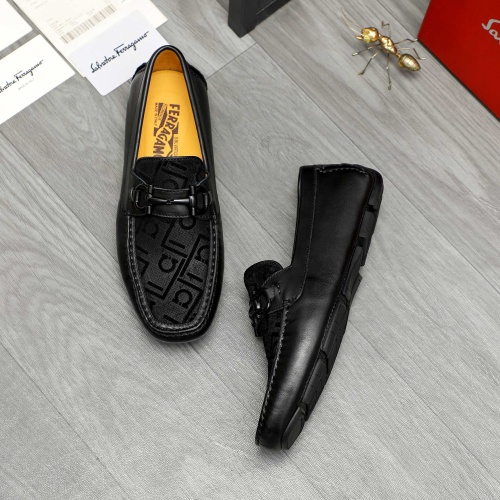 Replica Salvatore Ferragamo Leather Shoes For Men #1266621 $72.00 USD for Wholesale