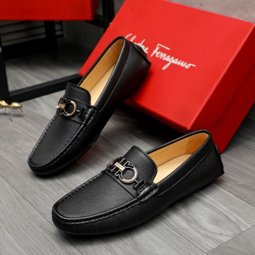 Replica Salvatore Ferragamo Leather Shoes For Men #1266622 $72.00 USD for Wholesale