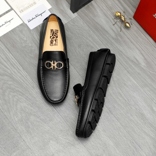 Replica Salvatore Ferragamo Leather Shoes For Men #1266623 $72.00 USD for Wholesale