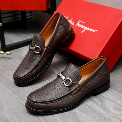 Salvatore Ferragamo Leather Shoes For Men #1266629 $85.00 USD, Wholesale Replica Salvatore Ferragamo Leather Shoes