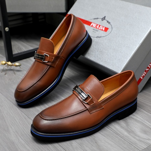 Prada Leather Shoes For Men #1266637 $92.00 USD, Wholesale Replica Prada Leather Shoes