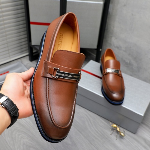 Replica Prada Leather Shoes For Men #1266637 $92.00 USD for Wholesale