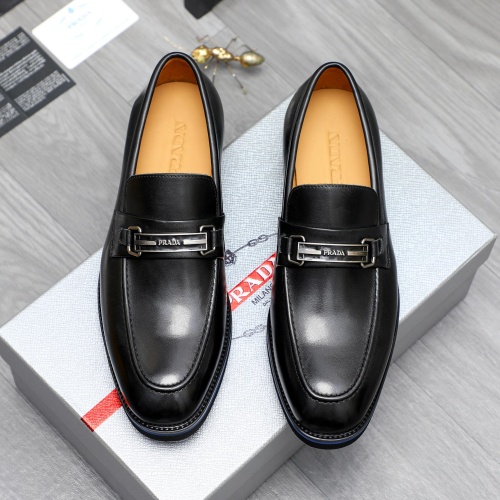 Replica Prada Leather Shoes For Men #1266638 $92.00 USD for Wholesale