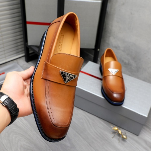 Replica Prada Leather Shoes For Men #1266639 $92.00 USD for Wholesale