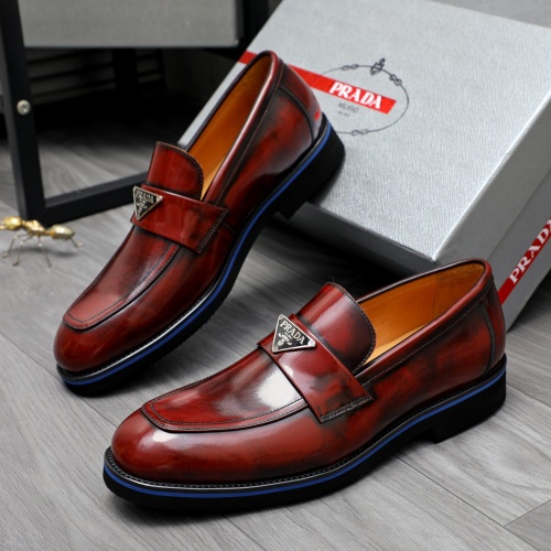 Prada Leather Shoes For Men #1266640 $92.00 USD, Wholesale Replica Prada Leather Shoes