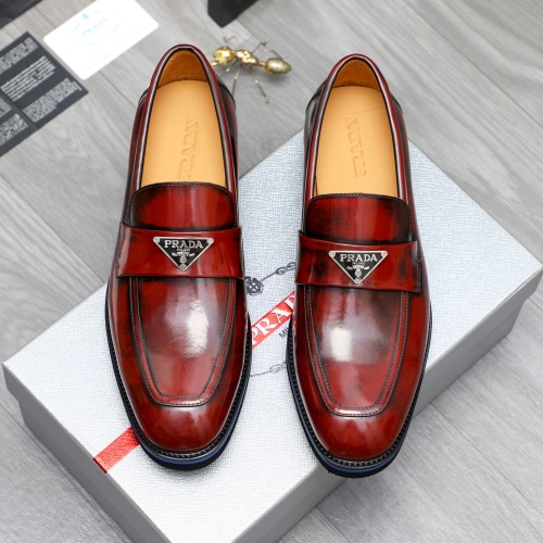 Replica Prada Leather Shoes For Men #1266640 $92.00 USD for Wholesale